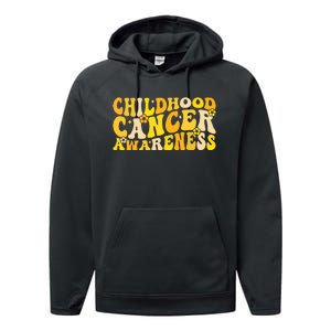 Childhood Cancer Awareness Rainbow Awareness Ribbon Performance Fleece Hoodie