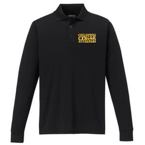 Childhood Cancer Awareness Rainbow Awareness Ribbon Performance Long Sleeve Polo