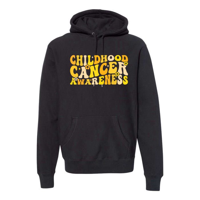 Childhood Cancer Awareness Rainbow Awareness Ribbon Premium Hoodie