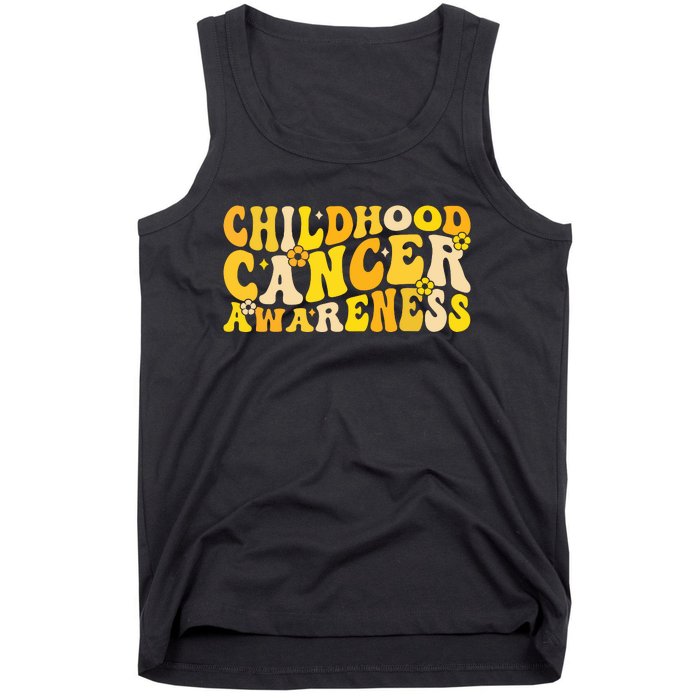 Childhood Cancer Awareness Rainbow Awareness Ribbon Tank Top