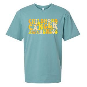 Childhood Cancer Awareness Rainbow Awareness Ribbon Sueded Cloud Jersey T-Shirt