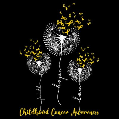 Childhood Cancer Awareness Faith Hope Love Dandelion T-Shirt