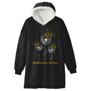 Childhood Cancer Awareness Faith Hope Love Dandelion Hooded Wearable Blanket