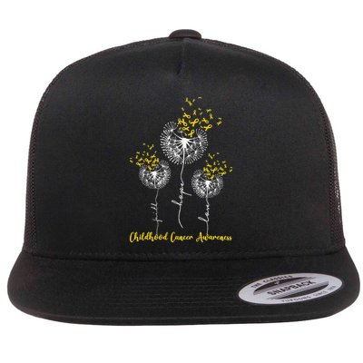 Childhood Cancer Awareness Faith Hope Love Dandelion Flatbill Hat