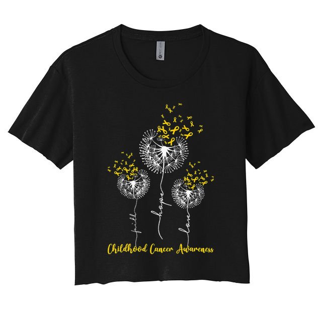 Childhood Cancer Awareness Faith Hope Love Dandelion Crop Top