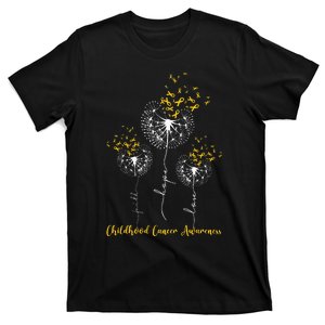 Childhood Cancer Awareness Faith Hope Love Dandelion T-Shirt