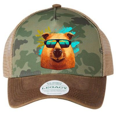 Capybara Cute And Funny Capybara Cool Sunglasses Legacy Tie Dye Trucker Hat