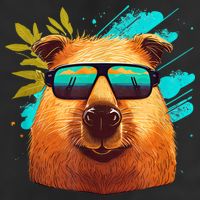 Capybara Cute And Funny Capybara Cool Sunglasses 7 Panel Mesh Trucker Snapback Hat