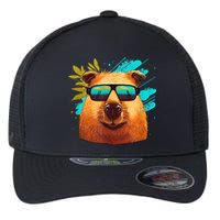 Capybara Cute And Funny Capybara Cool Sunglasses Flexfit Unipanel Trucker Cap