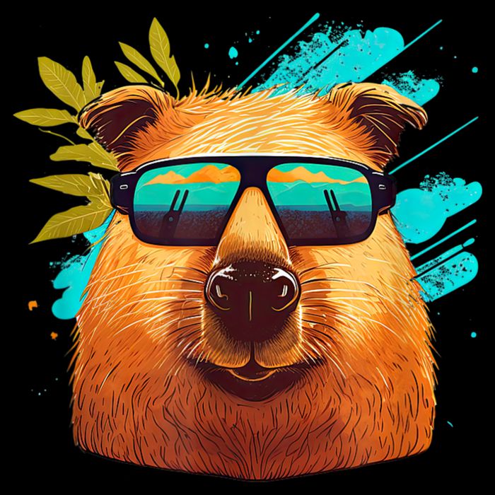 Capybara Cute And Funny Capybara Cool Sunglasses Flexfit Unipanel Trucker Cap