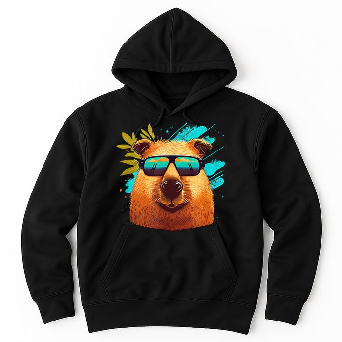Capybara Cute And Funny Capybara Cool Sunglasses Hoodie