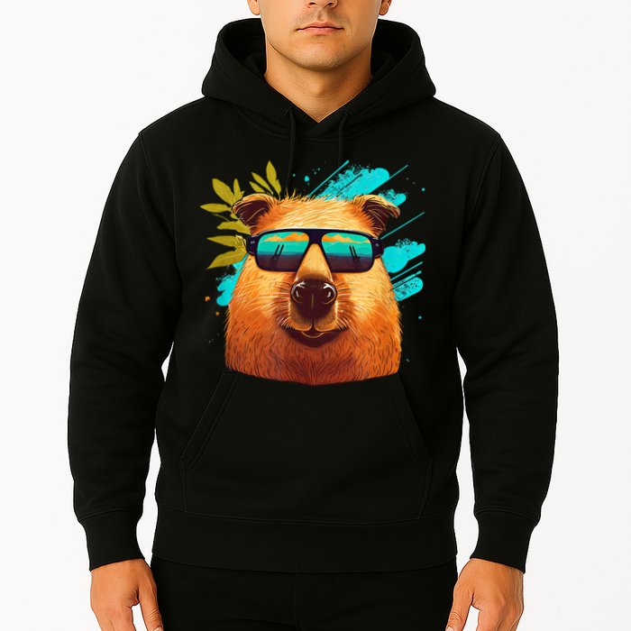 Capybara Cute And Funny Capybara Cool Sunglasses Hoodie