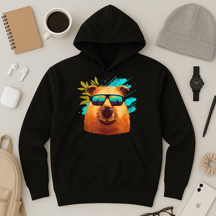 Capybara Cute And Funny Capybara Cool Sunglasses Hoodie