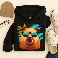 Capybara Cute And Funny Capybara Cool Sunglasses Hoodie