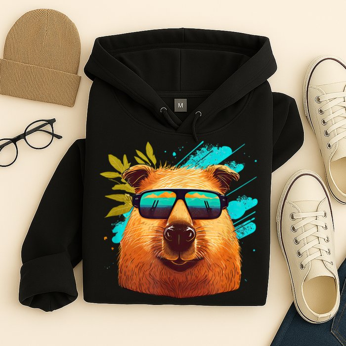 Capybara Cute And Funny Capybara Cool Sunglasses Hoodie