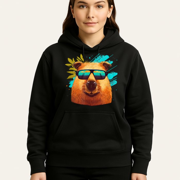 Capybara Cute And Funny Capybara Cool Sunglasses Hoodie