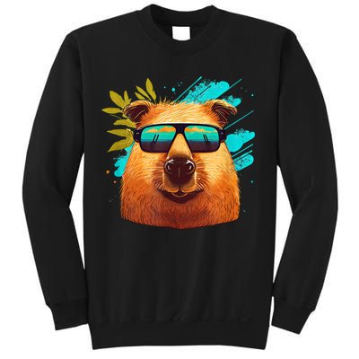 Capybara Cute And Funny Capybara Cool Sunglasses Sweatshirt