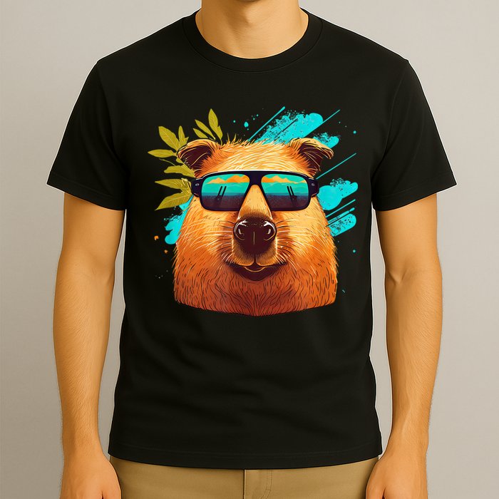 Capybara Cute And Funny Capybara Cool Sunglasses T-Shirt