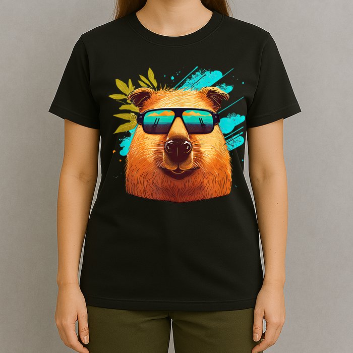 Capybara Cute And Funny Capybara Cool Sunglasses T-Shirt