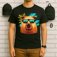 Capybara Cute And Funny Capybara Cool Sunglasses T-Shirt