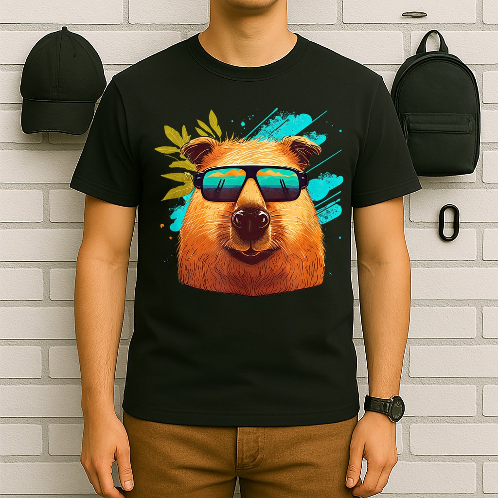 Capybara Cute And Funny Capybara Cool Sunglasses T-Shirt