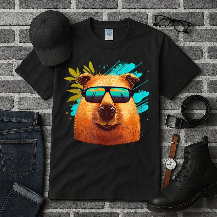 Capybara Cute And Funny Capybara Cool Sunglasses Tall T-Shirt