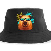Capybara Cute And Funny Capybara Cool Sunglasses Sustainable Bucket Hat