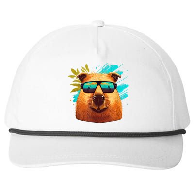 Capybara Cute And Funny Capybara Cool Sunglasses Snapback Five-Panel Rope Hat