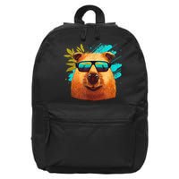 Capybara Cute And Funny Capybara Cool Sunglasses 16 in Basic Backpack