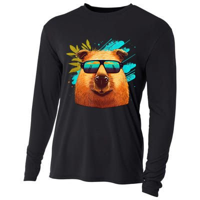 Capybara Cute And Funny Capybara Cool Sunglasses Cooling Performance Long Sleeve Crew