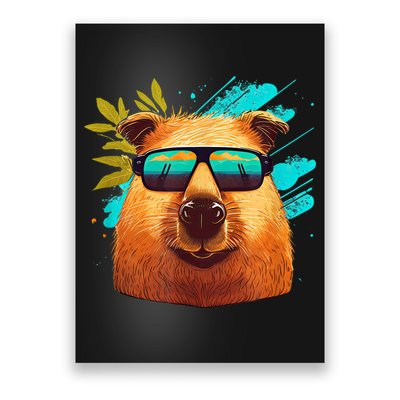Capybara Cute And Funny Capybara Cool Sunglasses Poster