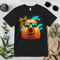 Capybara Cute And Funny Capybara Cool Sunglasses Premium T-Shirt