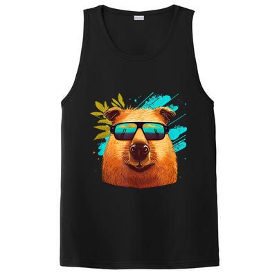 Capybara Cute And Funny Capybara Cool Sunglasses PosiCharge Competitor Tank