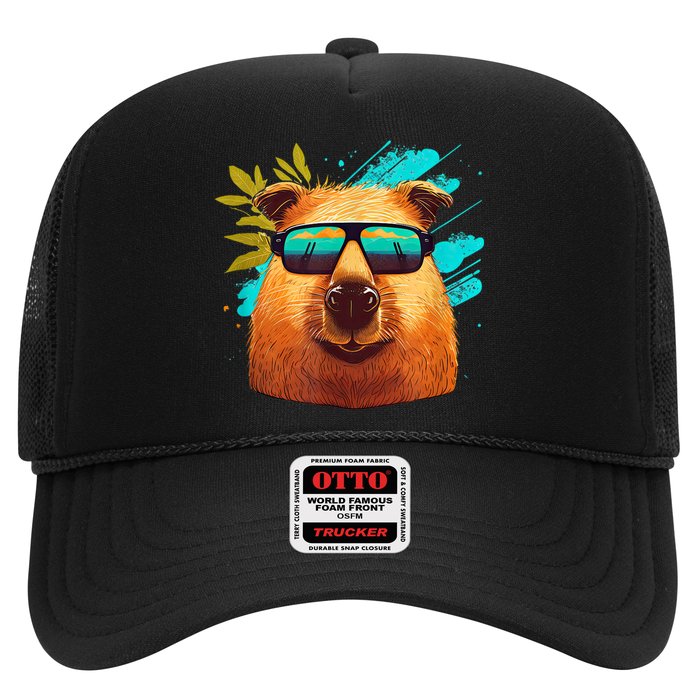 Capybara Cute And Funny Capybara Cool Sunglasses Trucker Hat