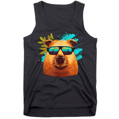 Capybara Cute And Funny Capybara Cool Sunglasses Tank Top