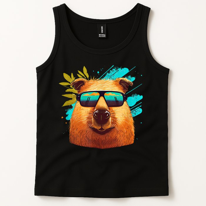 Capybara Cute And Funny Capybara Cool Sunglasses Tank Top