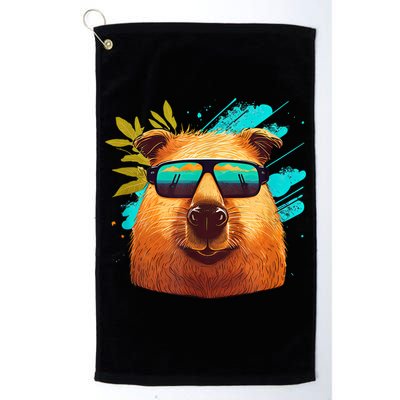 Capybara Cute And Funny Capybara Cool Sunglasses Golf Towel