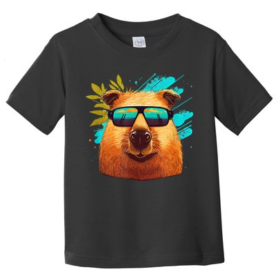 Capybara Cute And Funny Capybara Cool Sunglasses Toddler T-Shirt