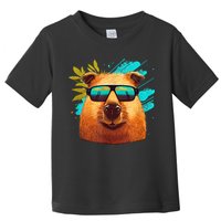 Capybara Cute And Funny Capybara Cool Sunglasses Toddler T-Shirt
