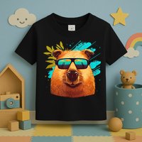 Capybara Cute And Funny Capybara Cool Sunglasses Toddler T-Shirt