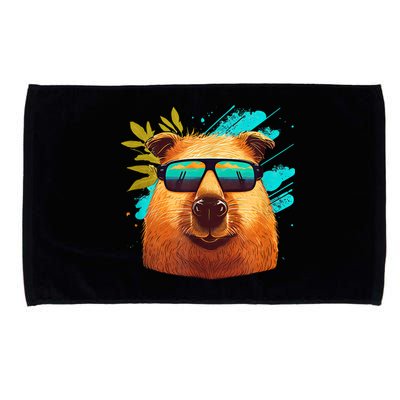 Capybara Cute And Funny Capybara Cool Sunglasses Microfiber Hand Towel