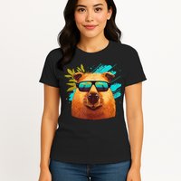 Capybara Cute And Funny Capybara Cool Sunglasses Womens T-Shirt