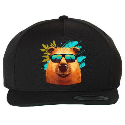 Capybara Cute And Funny Capybara Cool Sunglasses Wool Snapback Cap