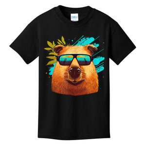 Capybara Cute And Funny Capybara Cool Sunglasses Kids T-Shirt