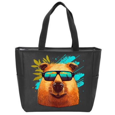Capybara Cute And Funny Capybara Cool Sunglasses Zip Tote Bag