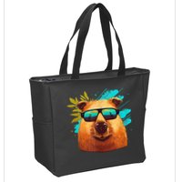 Capybara Cute And Funny Capybara Cool Sunglasses Zip Tote Bag