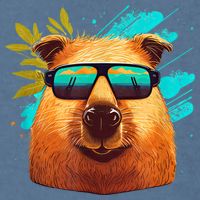 Capybara Cute And Funny Capybara Cool Sunglasses Garment-Dyed Sweatshirt