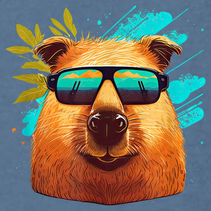 Capybara Cute And Funny Capybara Cool Sunglasses Garment-Dyed Sweatshirt