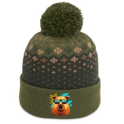 Capybara Cute And Funny Capybara Cool Sunglasses The Baniff Cuffed Pom Beanie