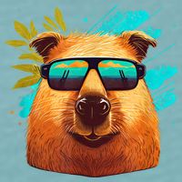 Capybara Cute And Funny Capybara Cool Sunglasses Sueded Cloud Jersey T-Shirt